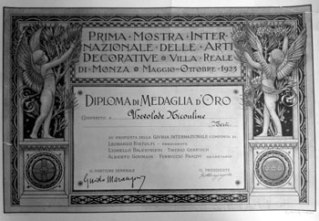 Il riconoscimento consegnato a Nicouline al termine dell’edizione del 1923