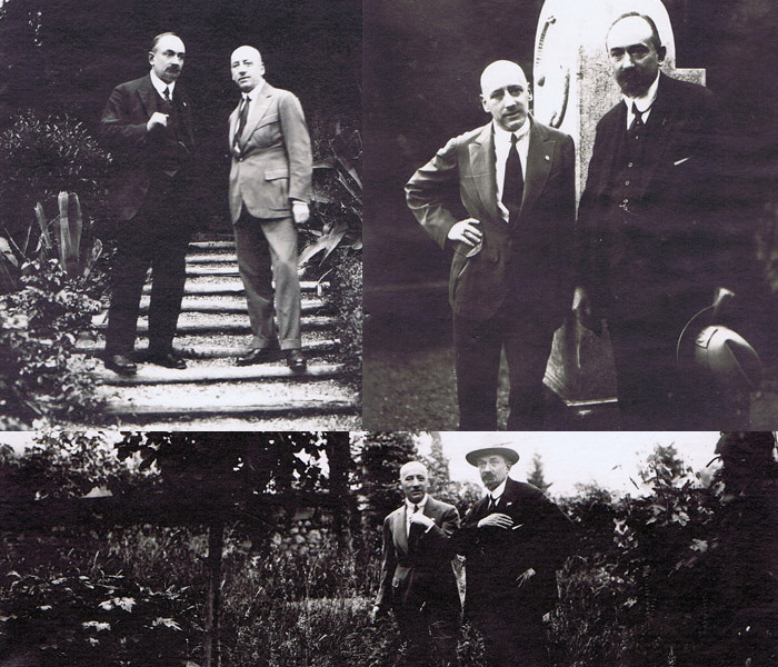 Foto di D’Annunzio e Cicerin al Vittoriale (maggio 1922)